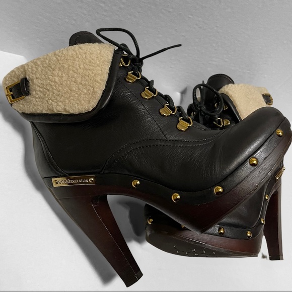 BCBGeneration Shoes - BCBG Generation BG-MELO Leather Lace-up Black Platform Ankle Boots